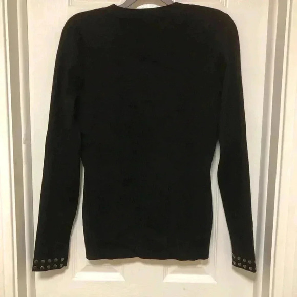 VENUS Women’s Black Long Sleeve Top with silver button accents M XL - Picture 8 of 16